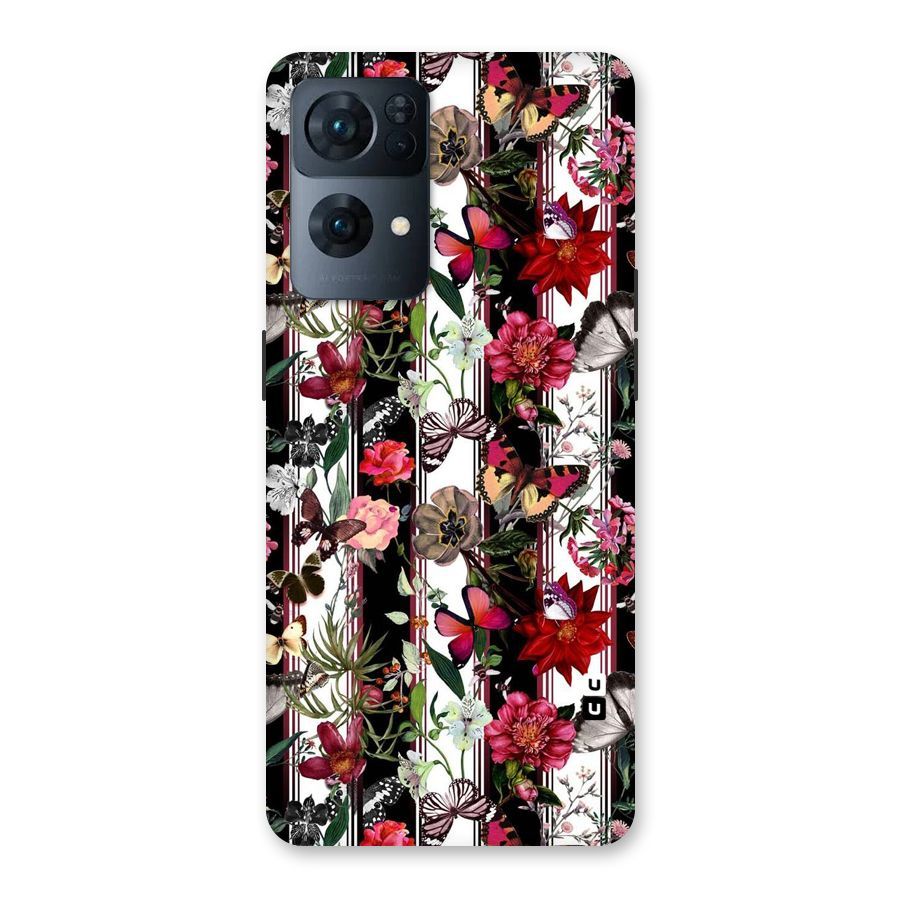 Butterfly Flowers Back Case for Oppo Reno7 Pro 5G