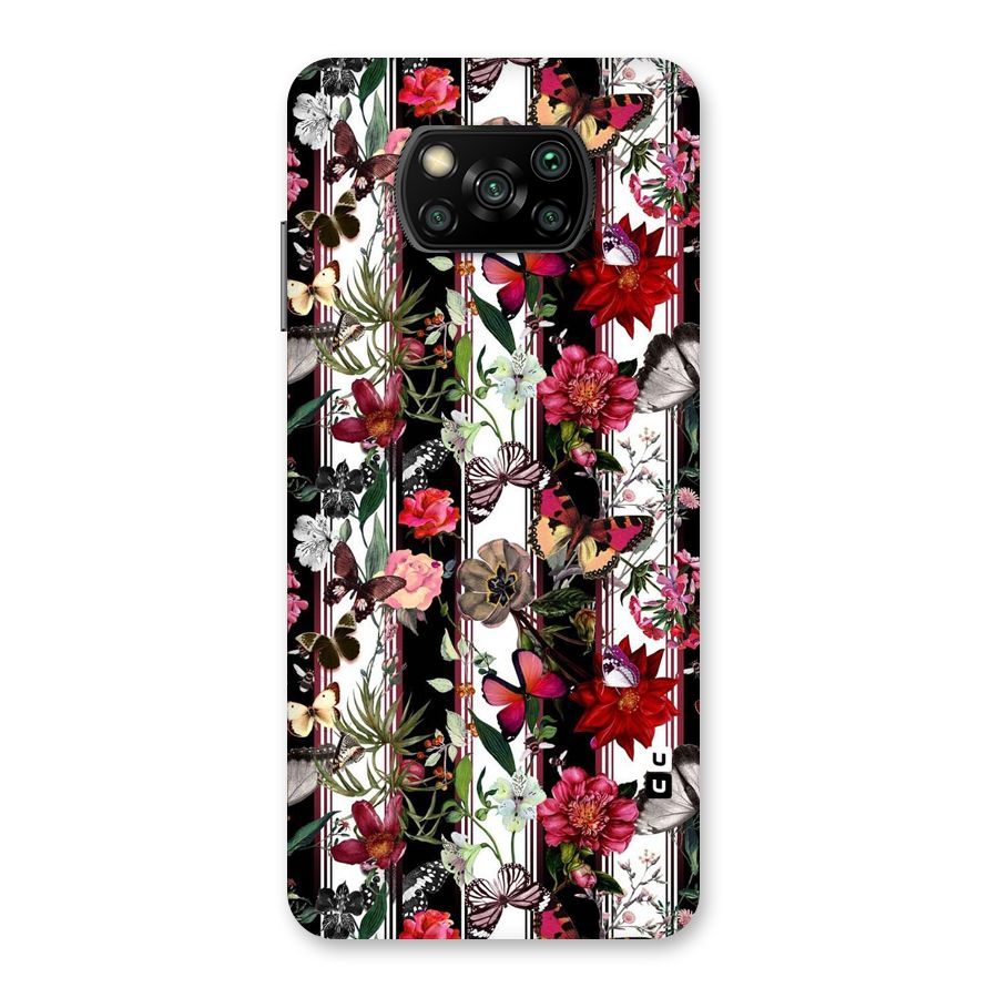 Butterfly Flowers Back Case for Poco X3