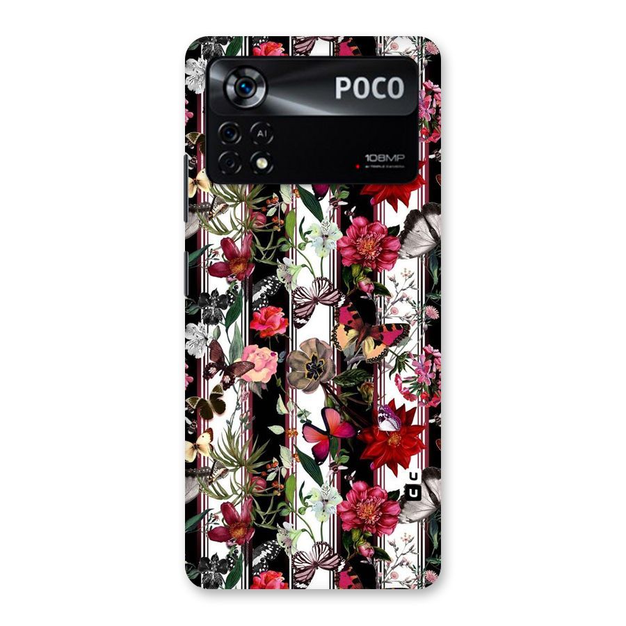 Butterfly Flowers Back Case for Poco X4 Pro 5G