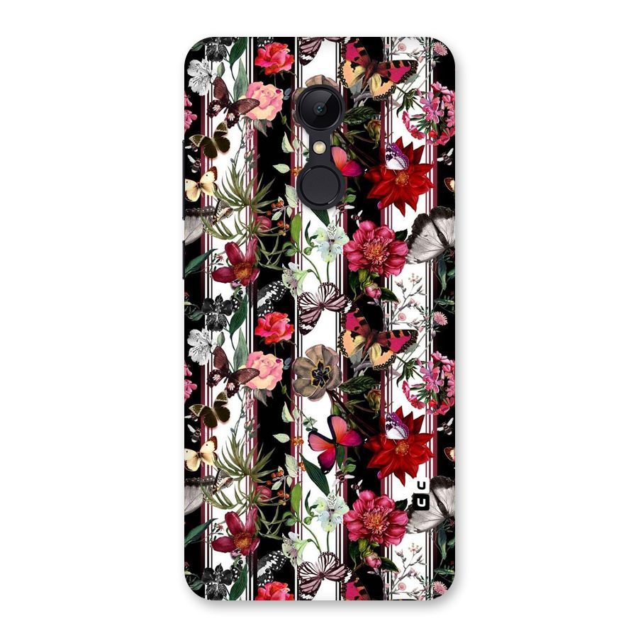 Butterfly Flowers Back Case for Redmi 5