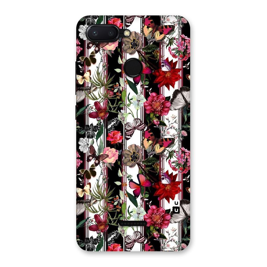 Butterfly Flowers Back Case for Redmi 6