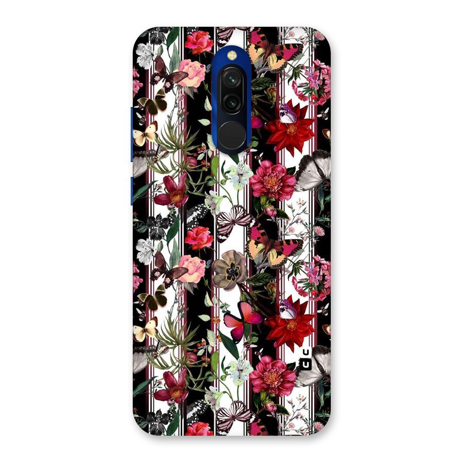 Butterfly Flowers Back Case for Redmi 8