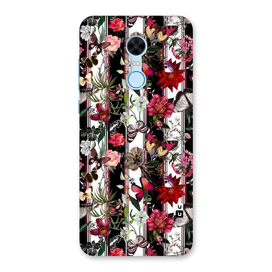Butterfly Flowers Back Case for Redmi Note 5