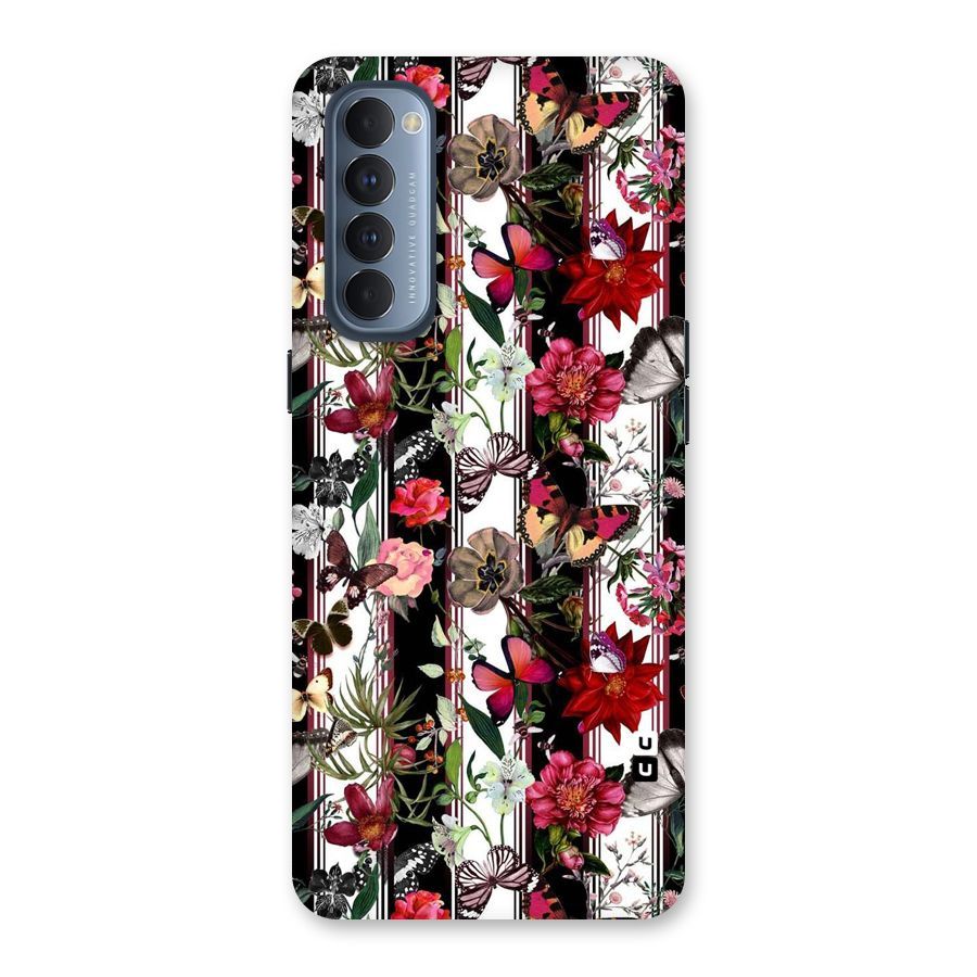 Butterfly Flowers Back Case for Reno4 Pro