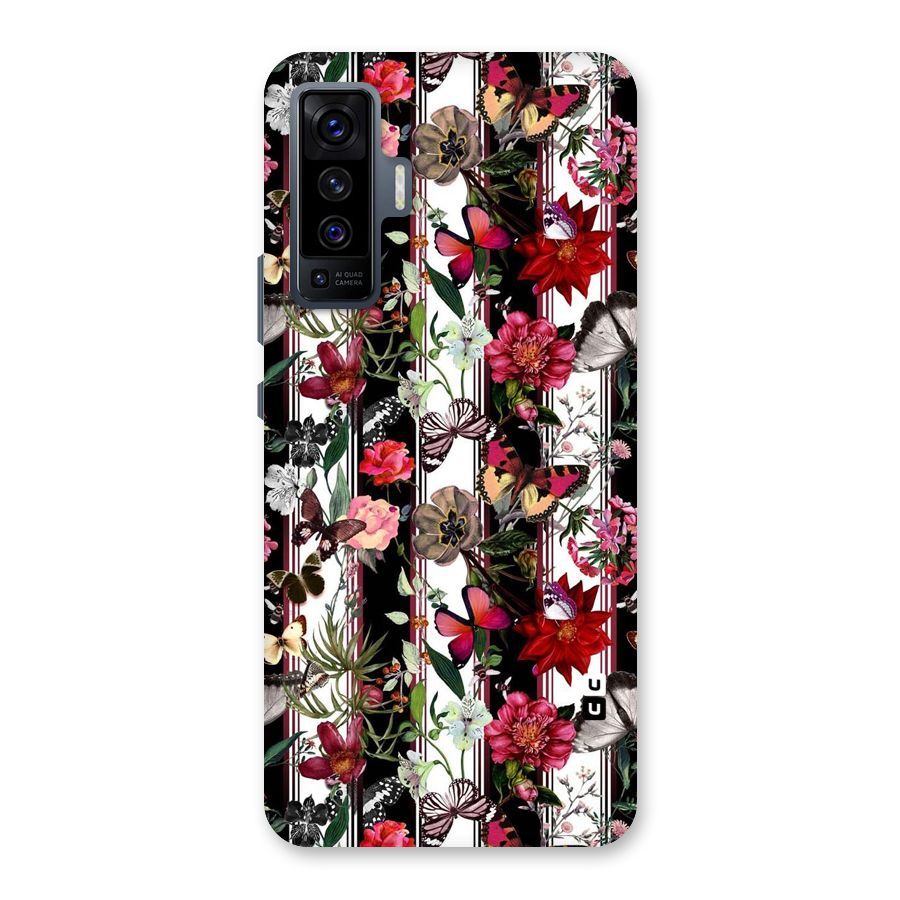 Butterfly Flowers Back Case for Vivo X50