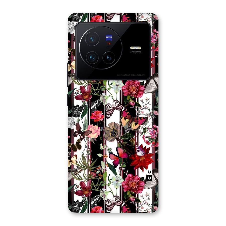 Butterfly Flowers Back Case for Vivo X80