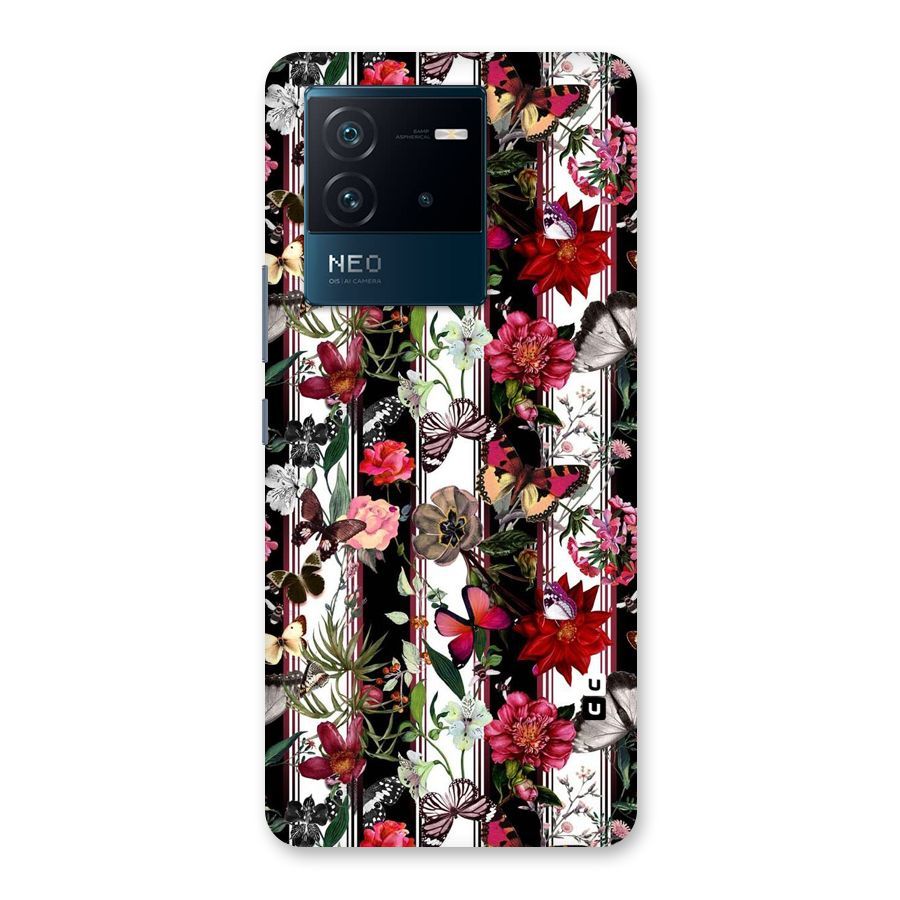 Butterfly Flowers Back Case for Vivo iQOO Neo 6 5G
