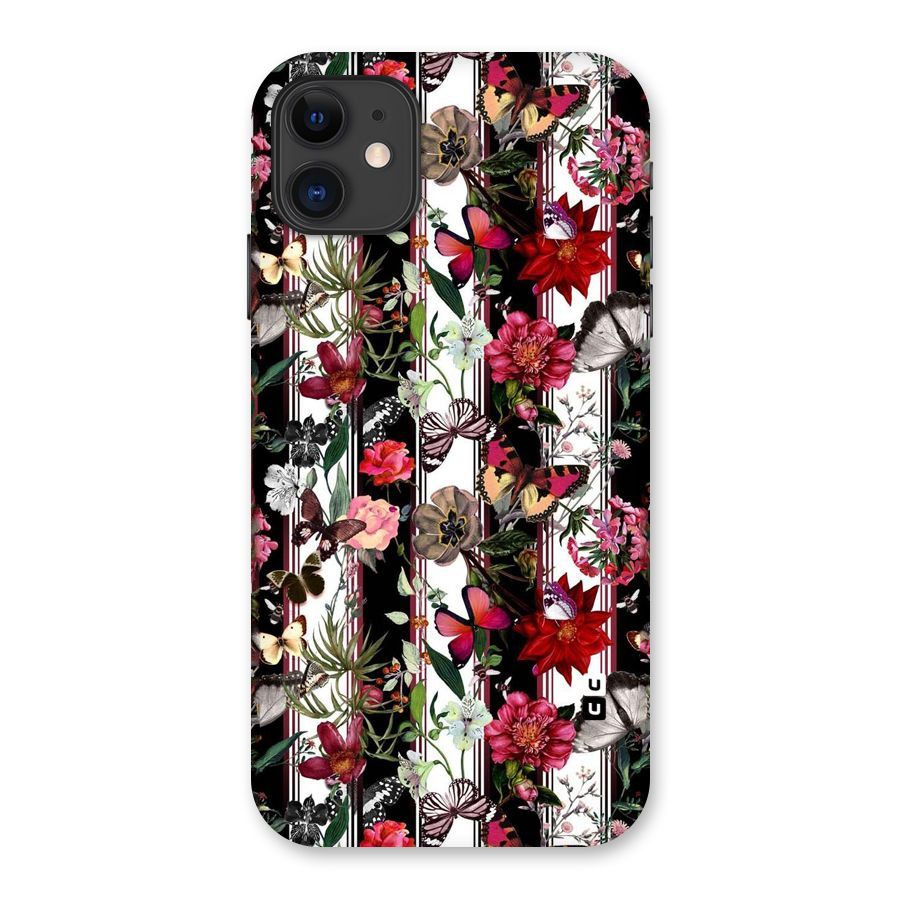 Butterfly Flowers Back Case for iPhone 11