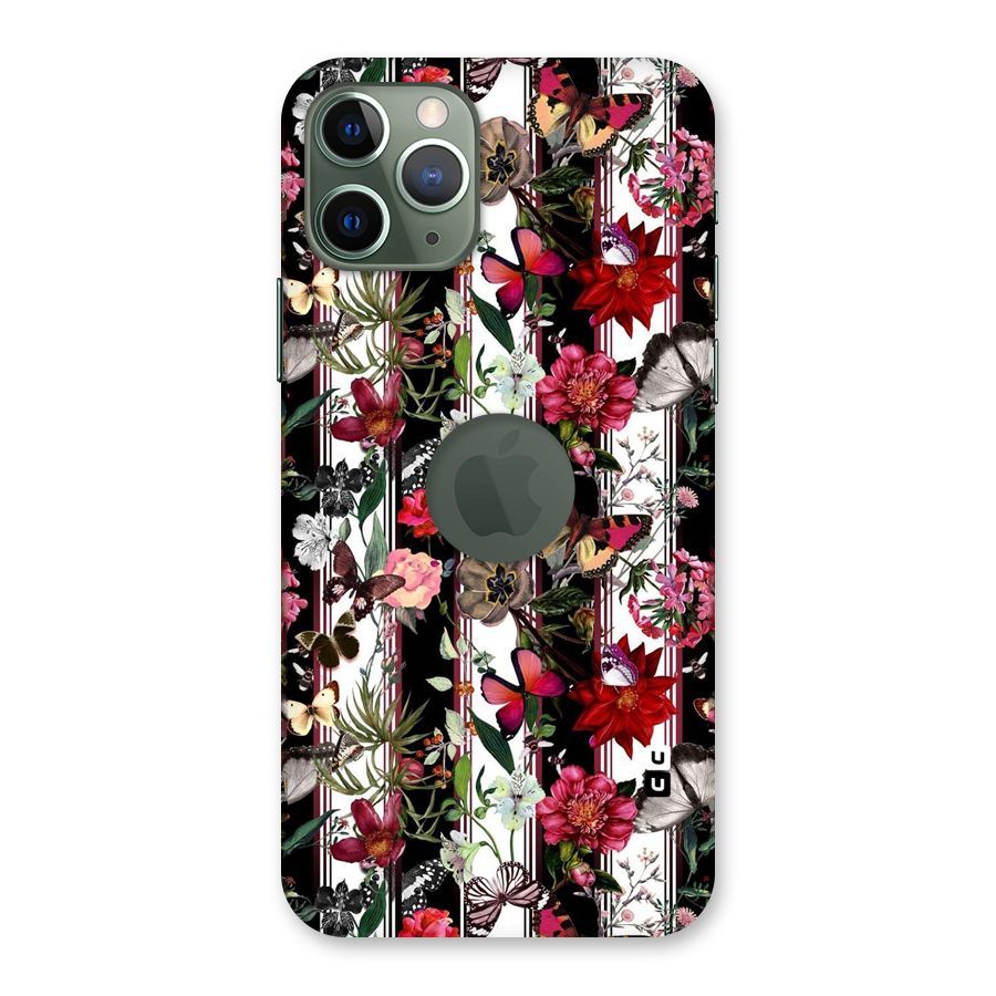 Butterfly Flowers Back Case for iPhone 11 Pro Logo  Cut