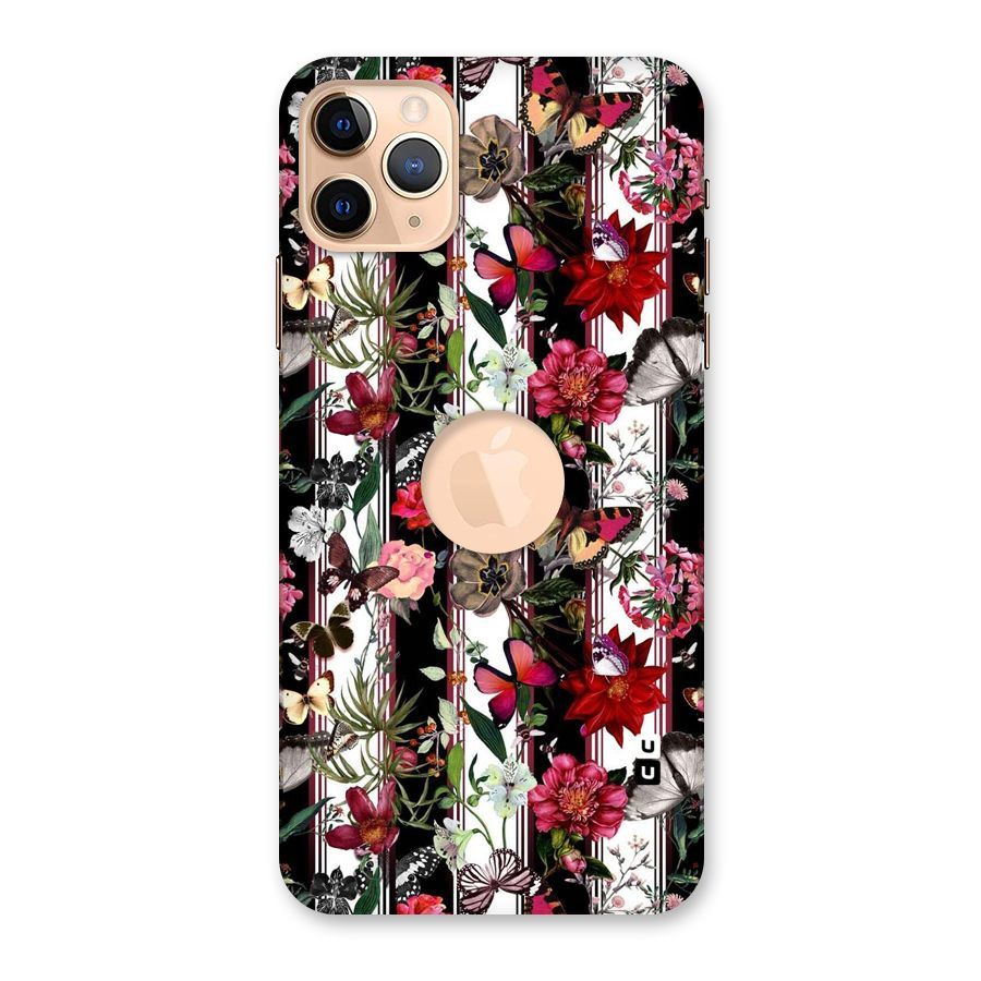 Butterfly Flowers Back Case for iPhone 11 Pro Max Logo Cut