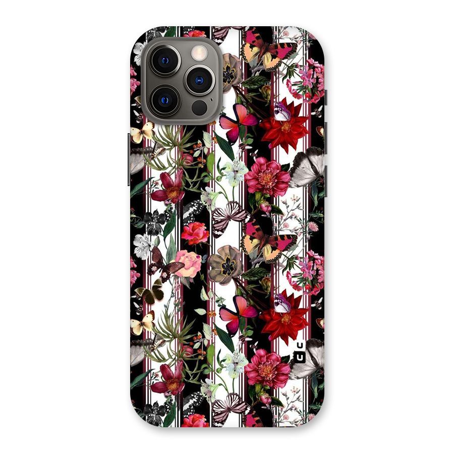 Butterfly Flowers Back Case for iPhone 12 Pro