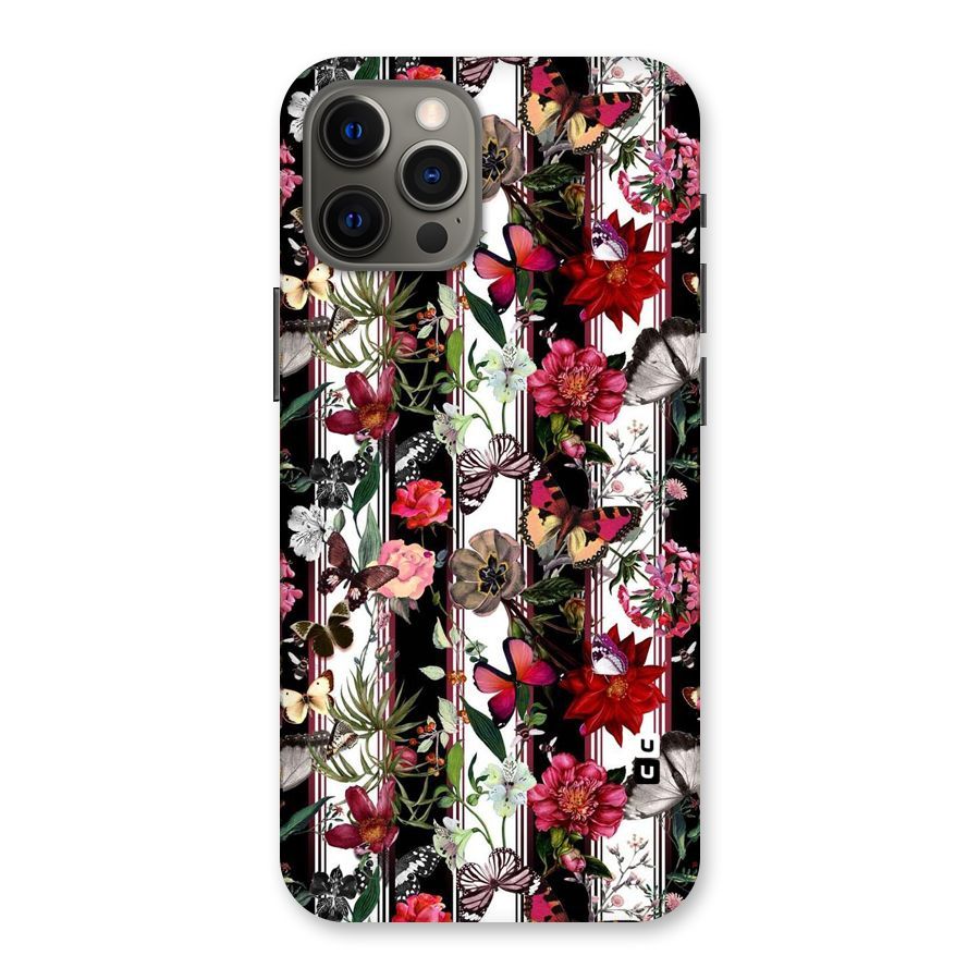 Butterfly Flowers Back Case for iPhone 12 Pro Max