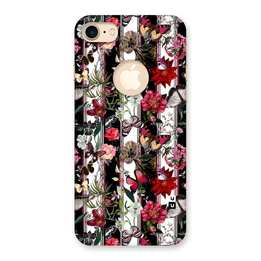Butterfly Flowers Back Case for iPhone 7 Logo Cut