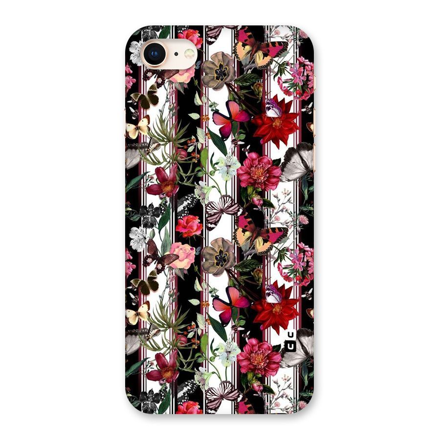 Butterfly Flowers Back Case for iPhone 8