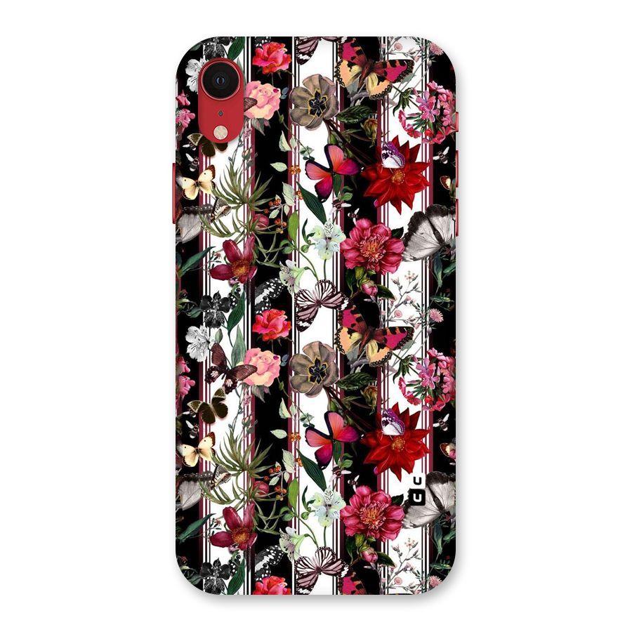 Butterfly Flowers Back Case for iPhone XR
