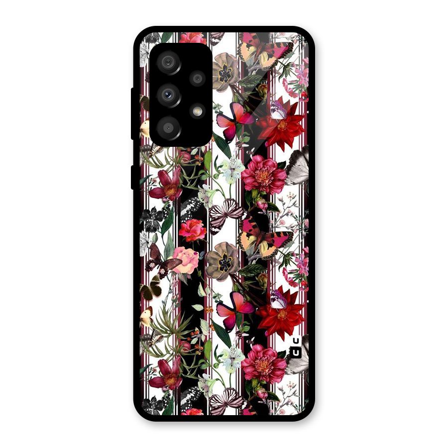 Butterfly Flowers Glass Back Case for Galaxy A32