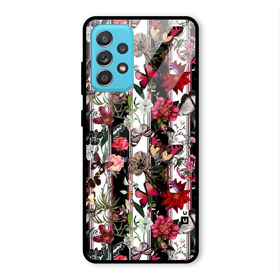 Butterfly Flowers Glass Back Case for Galaxy A52