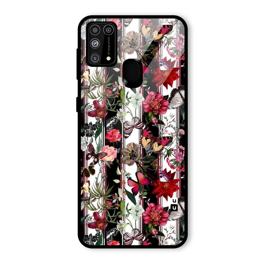 Butterfly Flowers Glass Back Case for Galaxy F41