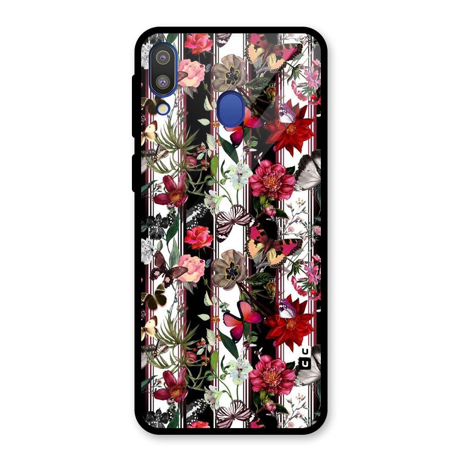 Butterfly Flowers Glass Back Case for Galaxy M20