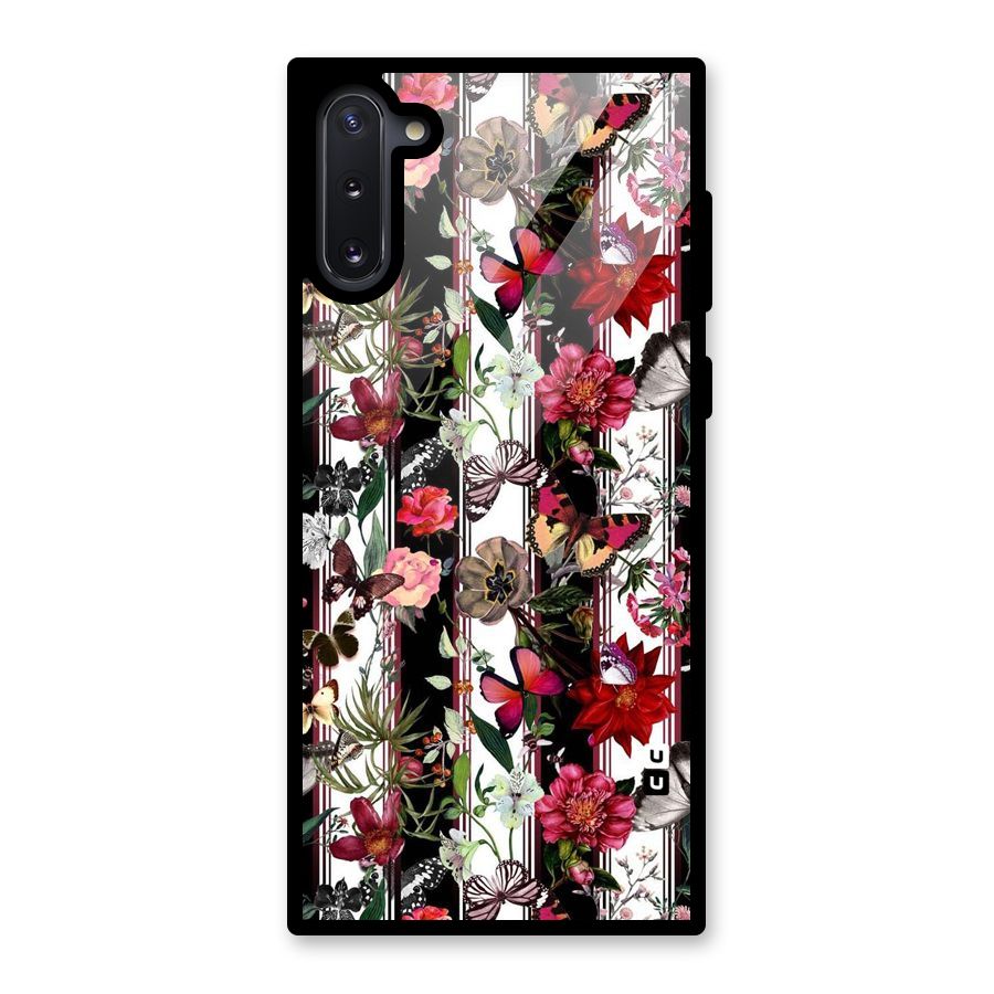 Butterfly Flowers Glass Back Case for Galaxy Note 10