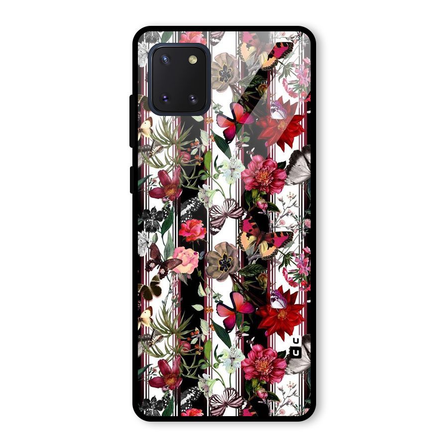 Butterfly Flowers Glass Back Case for Galaxy Note 10 Lite