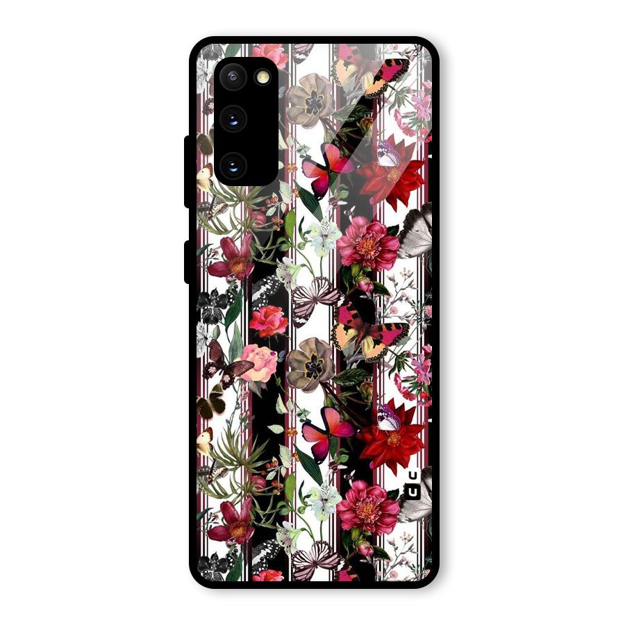 Butterfly Flowers Glass Back Case for Galaxy S20 FE 5G
