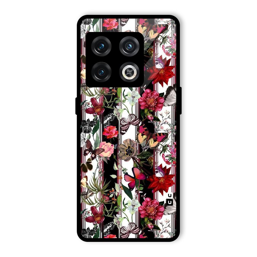 Butterfly Flowers Glass Back Case for OnePlus 10 Pro 5G