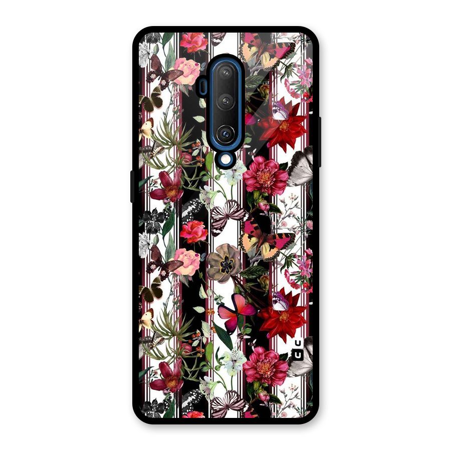 Butterfly Flowers Glass Back Case for OnePlus 7T Pro
