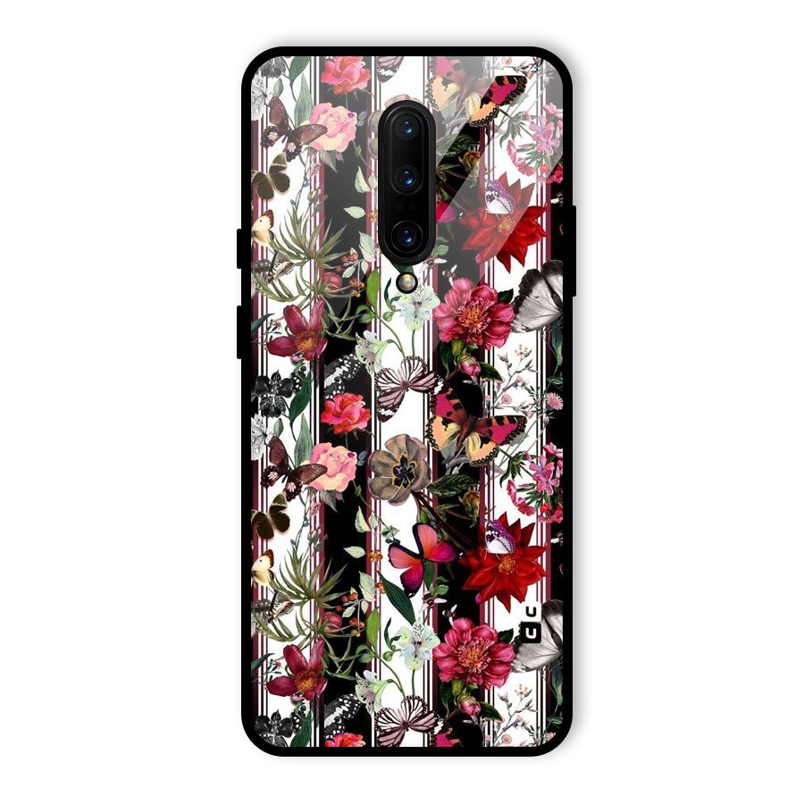 Butterfly Flowers Glass Back Case for OnePlus 7 Pro