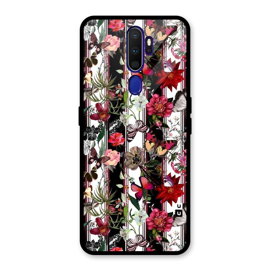 Butterfly Flowers Glass Back Case for Oppo A9 (2020)