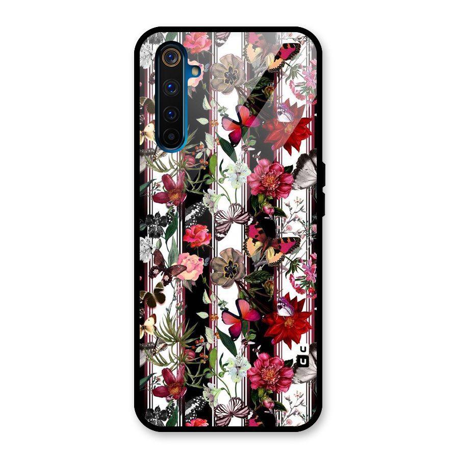 Butterfly Flowers Glass Back Case for Realme 6 Pro