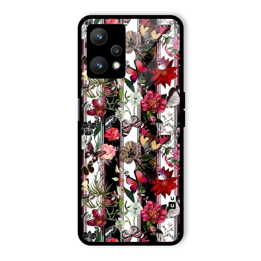 Butterfly Flowers Glass Back Case for Realme 9 Pro 5G