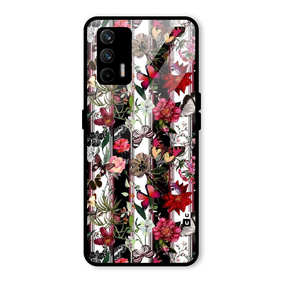 Butterfly Flowers Glass Back Case for Realme GT 5G