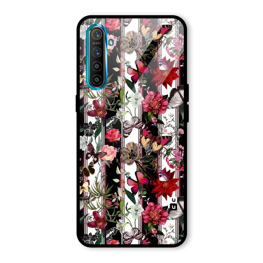 Butterfly Flowers Glass Back Case for Realme X2