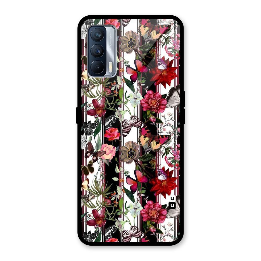 Butterfly Flowers Glass Back Case for Realme X7