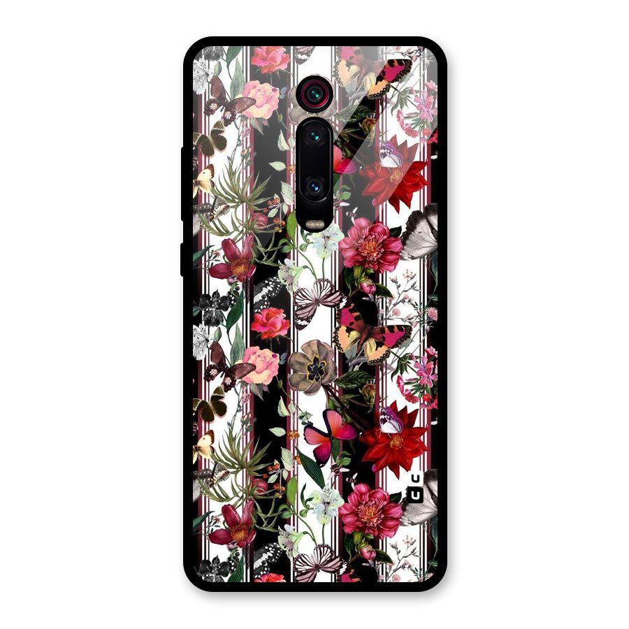 Butterfly Flowers Glass Back Case for Redmi K20 Pro