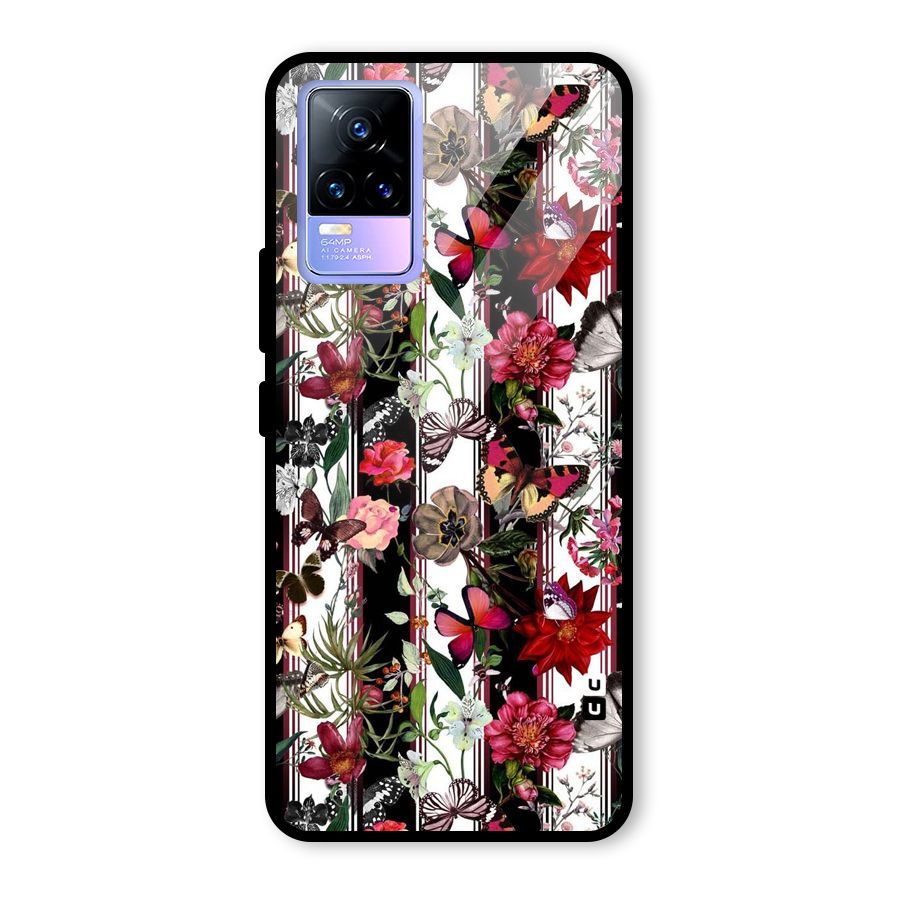 Butterfly Flowers Glass Back Case for Vivo Y73