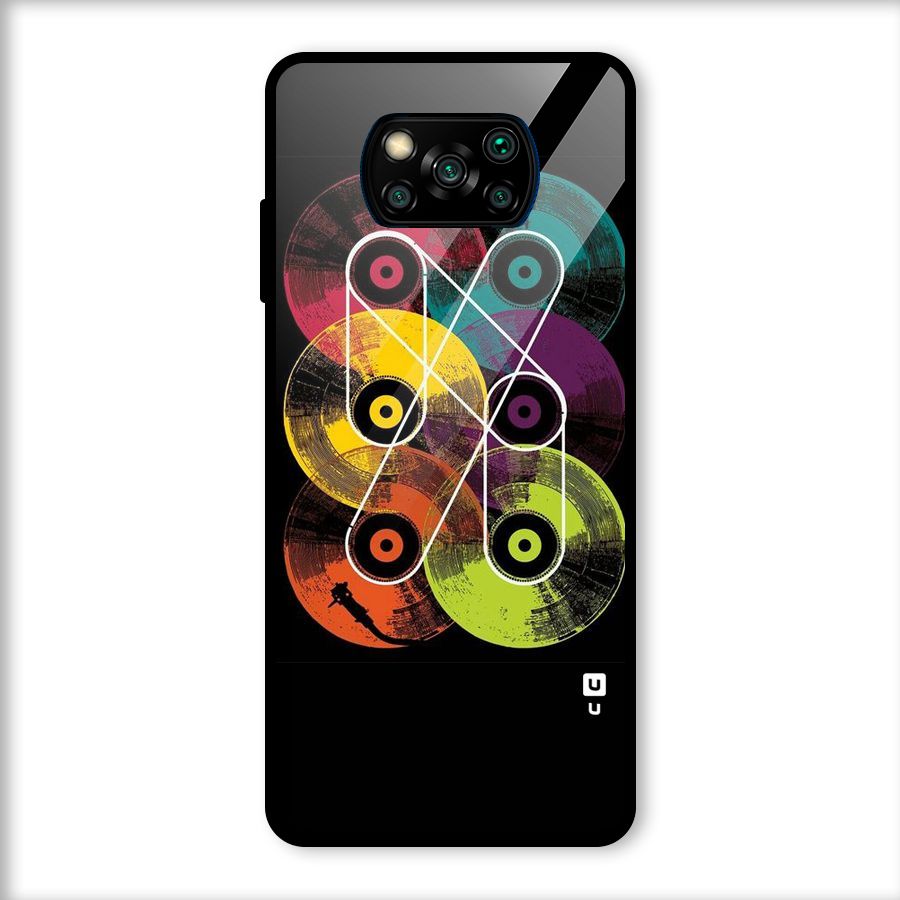 CD Tapes Glass Back Case for Poco X3