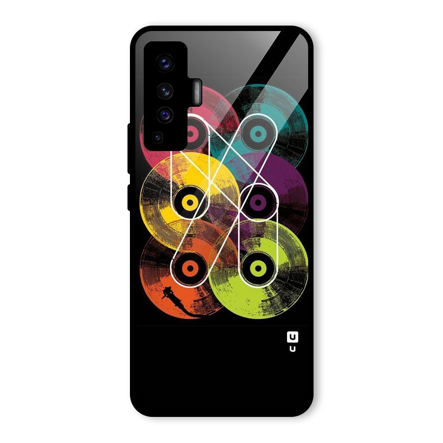 CD Tapes Glass Back Case for Vivo X50