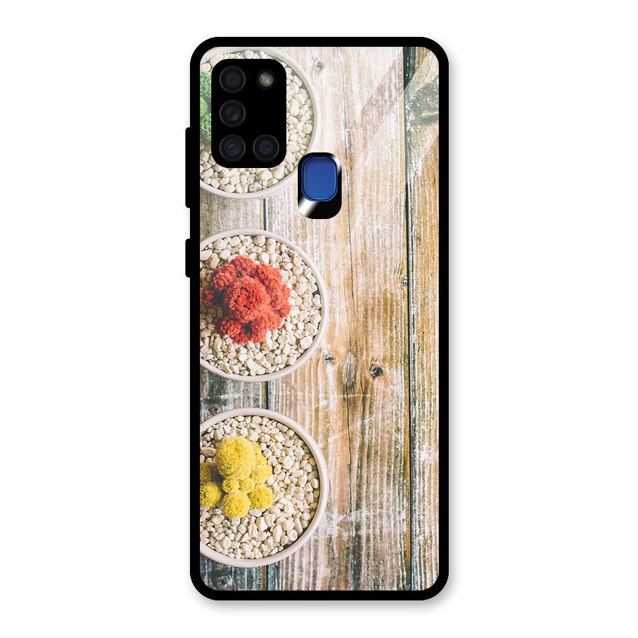Cacti Decor Glass Back Case for Galaxy A21s