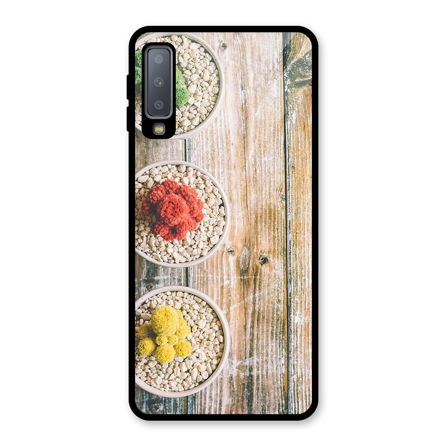 Cacti Decor Glass Back Case for Galaxy A7 (2018)