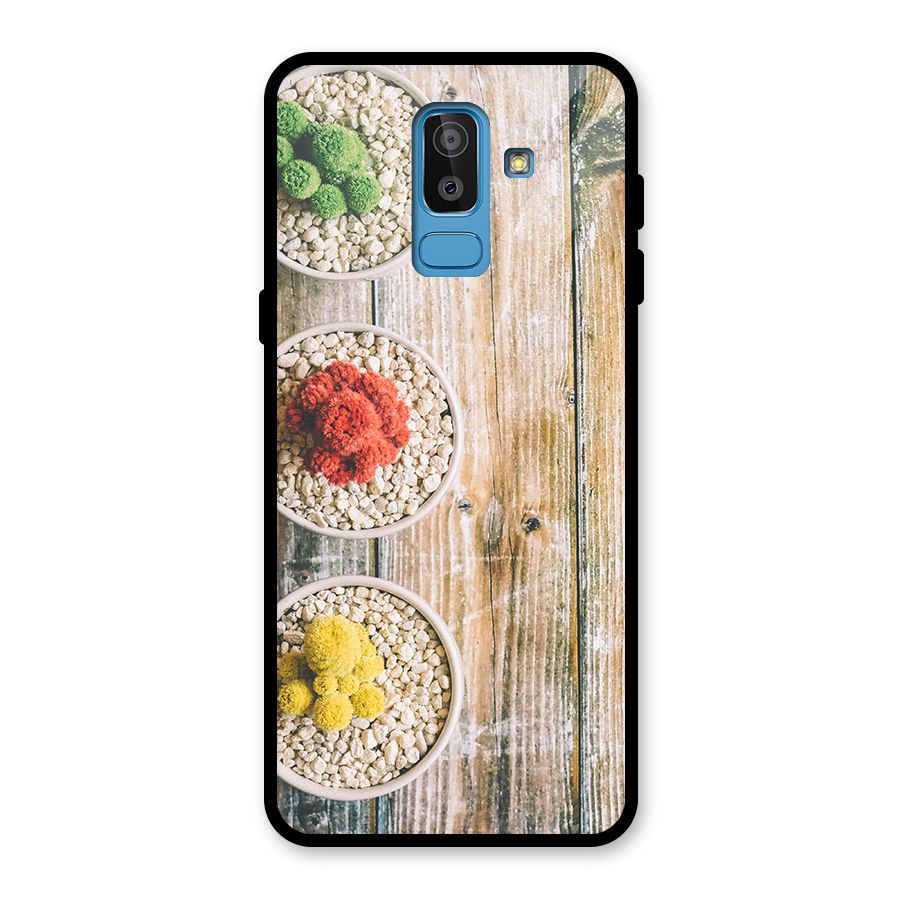 Cacti Decor Glass Back Case for Galaxy J8
