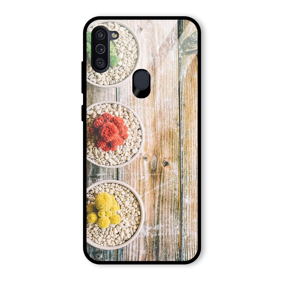 Cacti Decor Glass Back Case for Galaxy M11