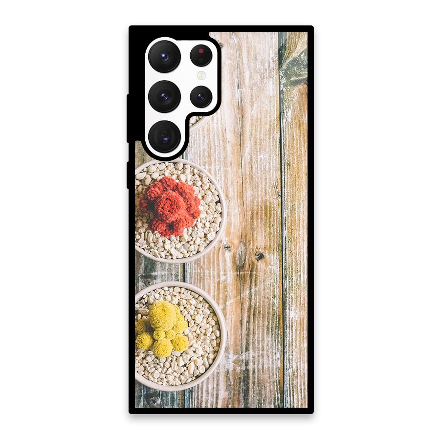 Cacti Decor Glass Back Case for Galaxy S22 Ultra 5G