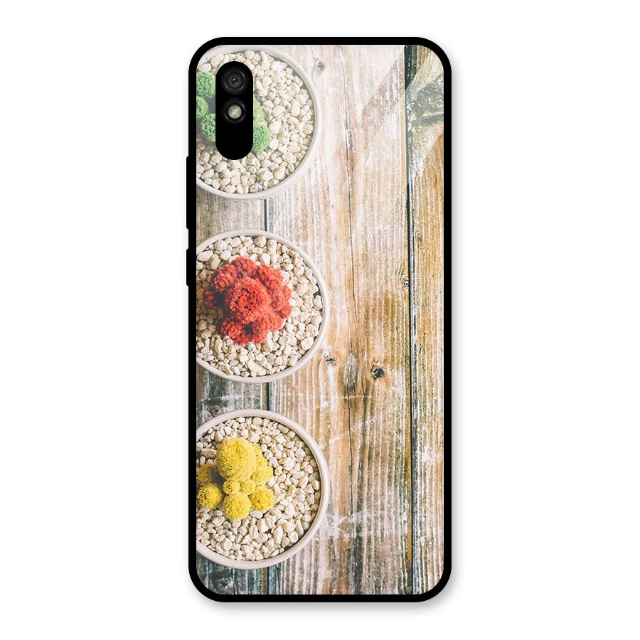 Cacti Decor Glass Back Case for Redmi 9i