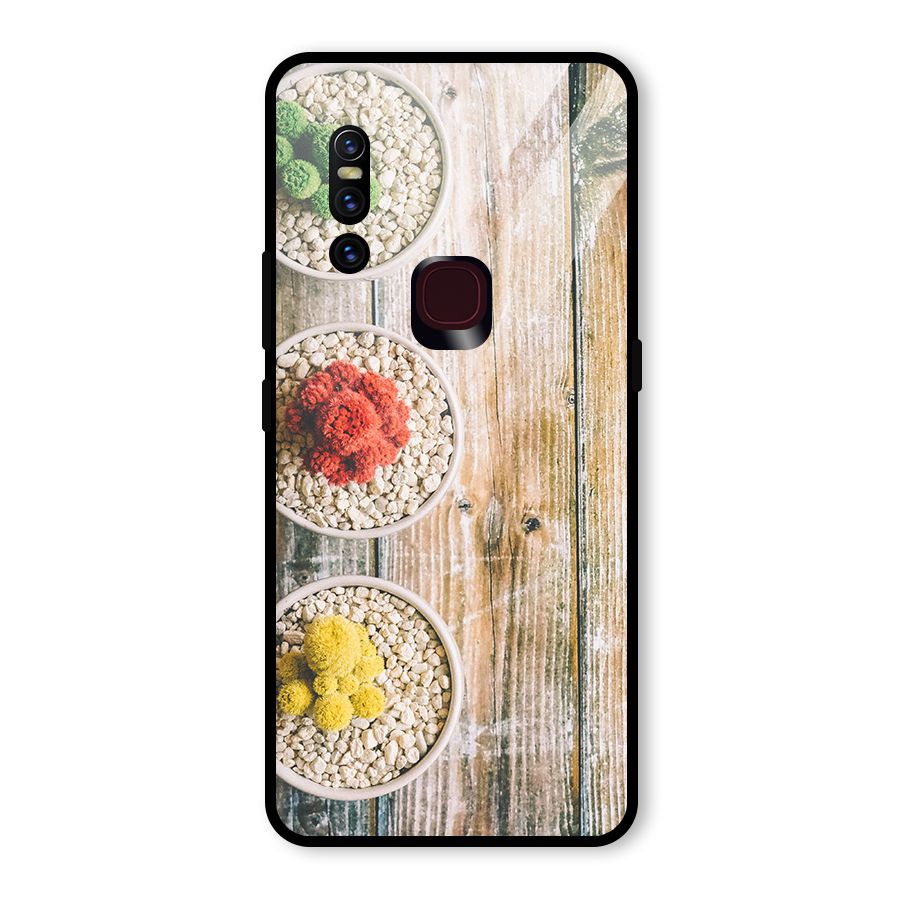 Cacti Decor Glass Back Case for Vivo V15