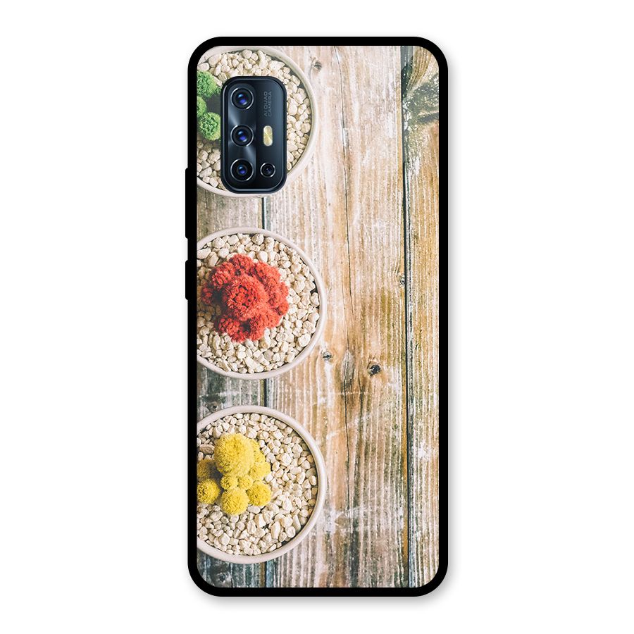 Cacti Decor Glass Back Case for Vivo V17