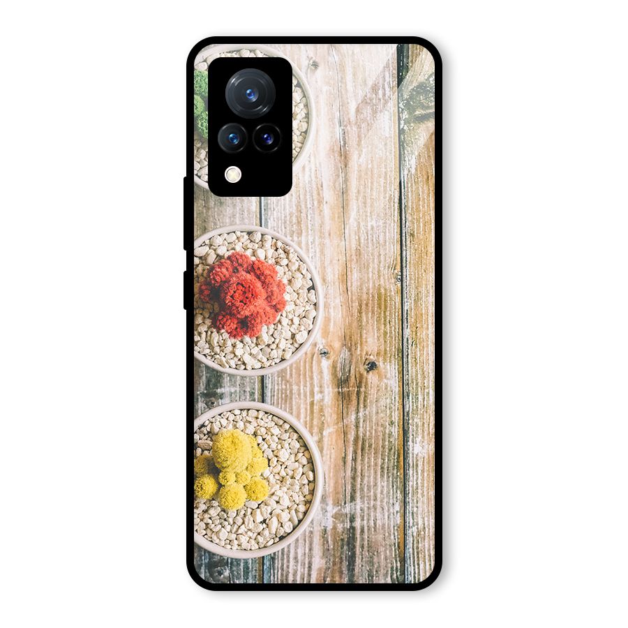 Cacti Decor Glass Back Case for Vivo V21 5G