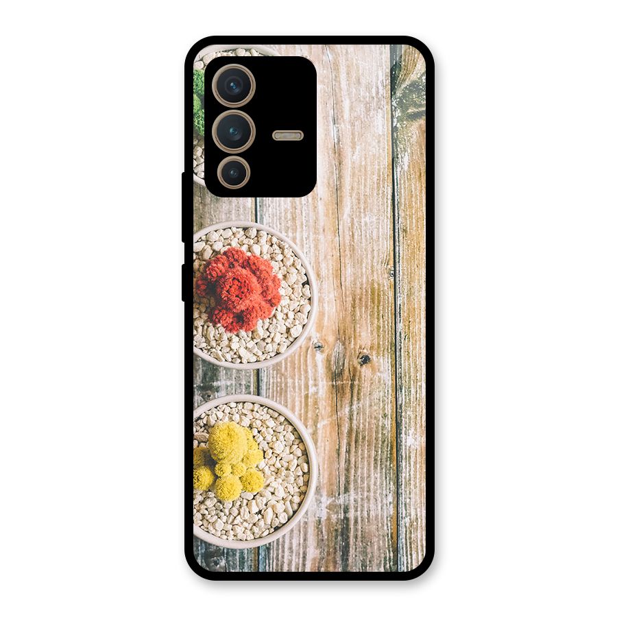 Cacti Decor Glass Back Case for Vivo V23 5G