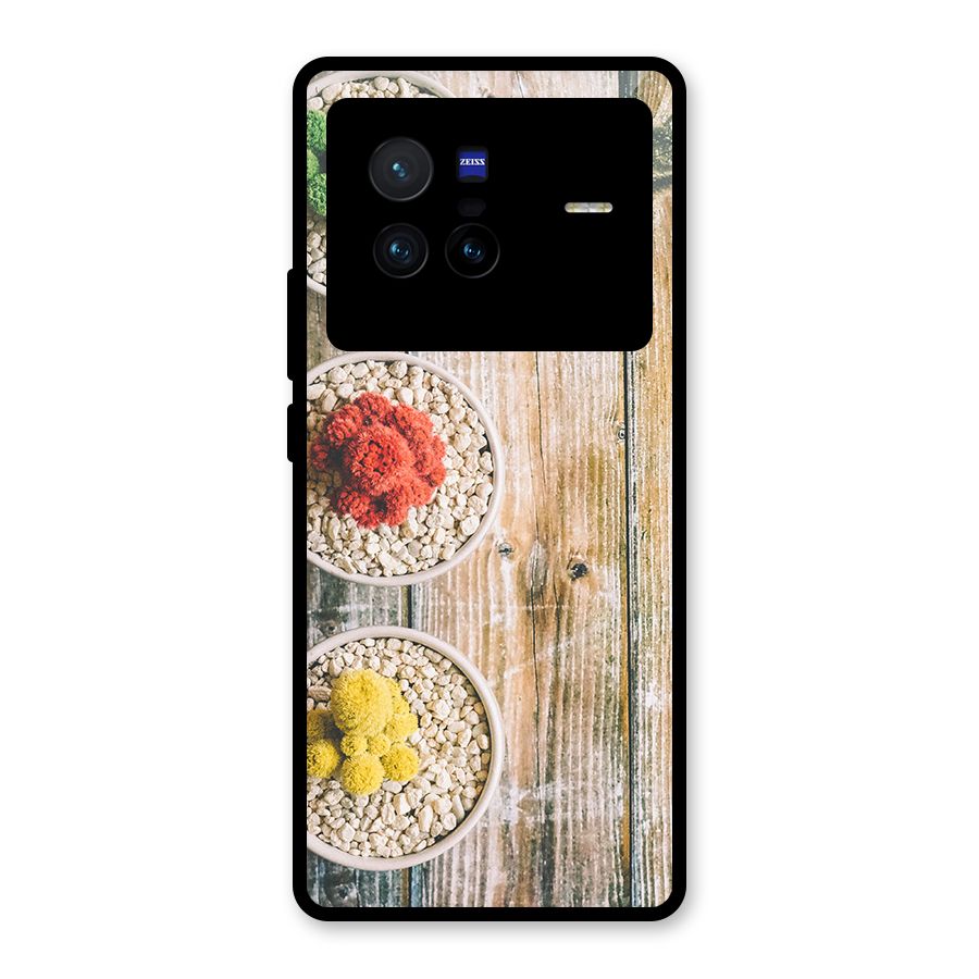 Cacti Decor Glass Back Case for Vivo X80